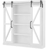 White Westerly Barn Door Mirrored Cabinet, Farmhouse, Painted, Square,Wood, 34 x 5.5 x 33 in
