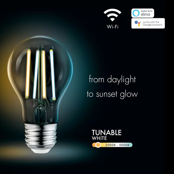 34921 8.5 Watt (60 Watt Equivalent), A19 LED Smart, Dimmable Light Bulb, Warm White (5000K) E26/Medium (Standard) Base