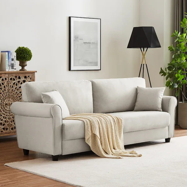 80.7'' Linen Rolled Arm Sofa