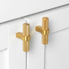 2-1/4 in. Knurled European Steel Cabinet T-Bar Knob - 8002-T, Brass Gold, (Set of 10)