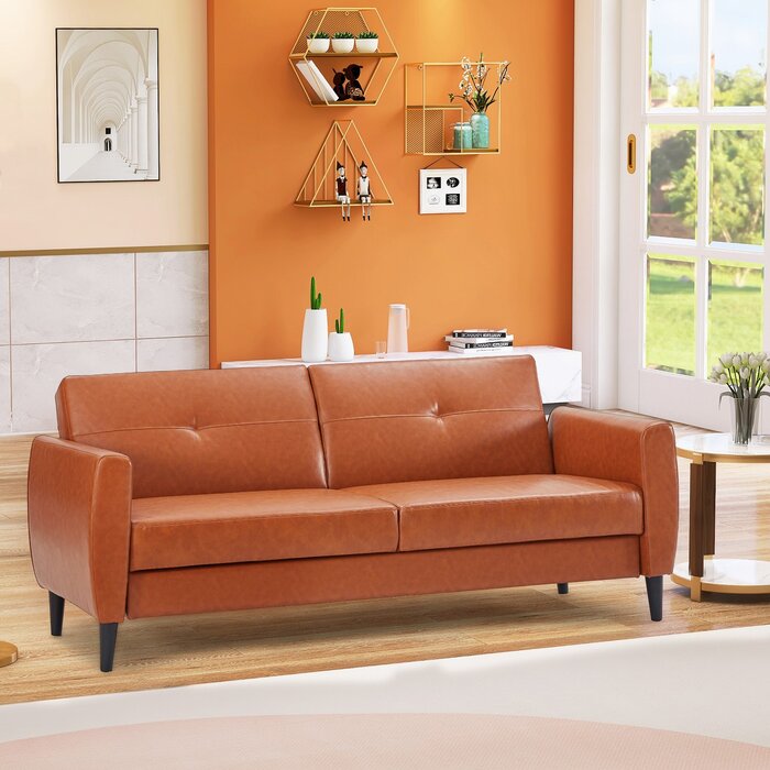 81.5'' Vegan Leather Sleeper Sofa