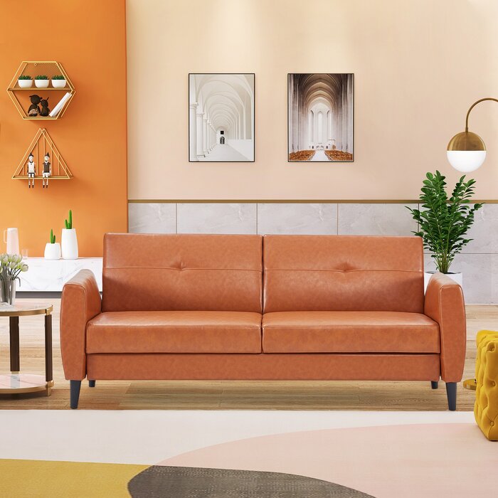81.5'' Vegan Leather Sleeper Sofa