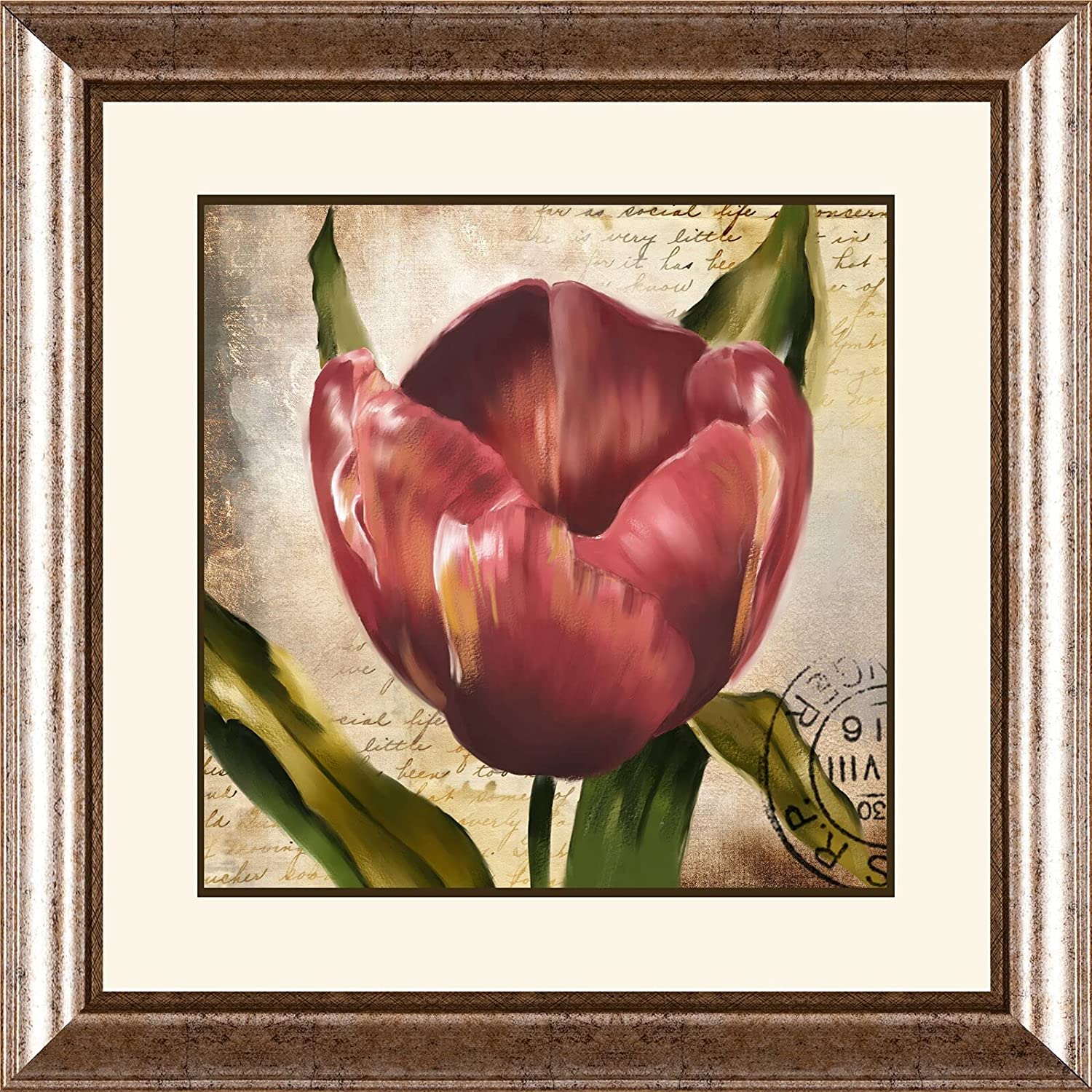 2 piece set of graphic art framed with poppy design.