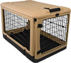 “The Other Door” 4 Door Steel Crate for Dogs/Cats with Garage-Style Door, Includes Plush Bed + Travel Bag, No Tools Required