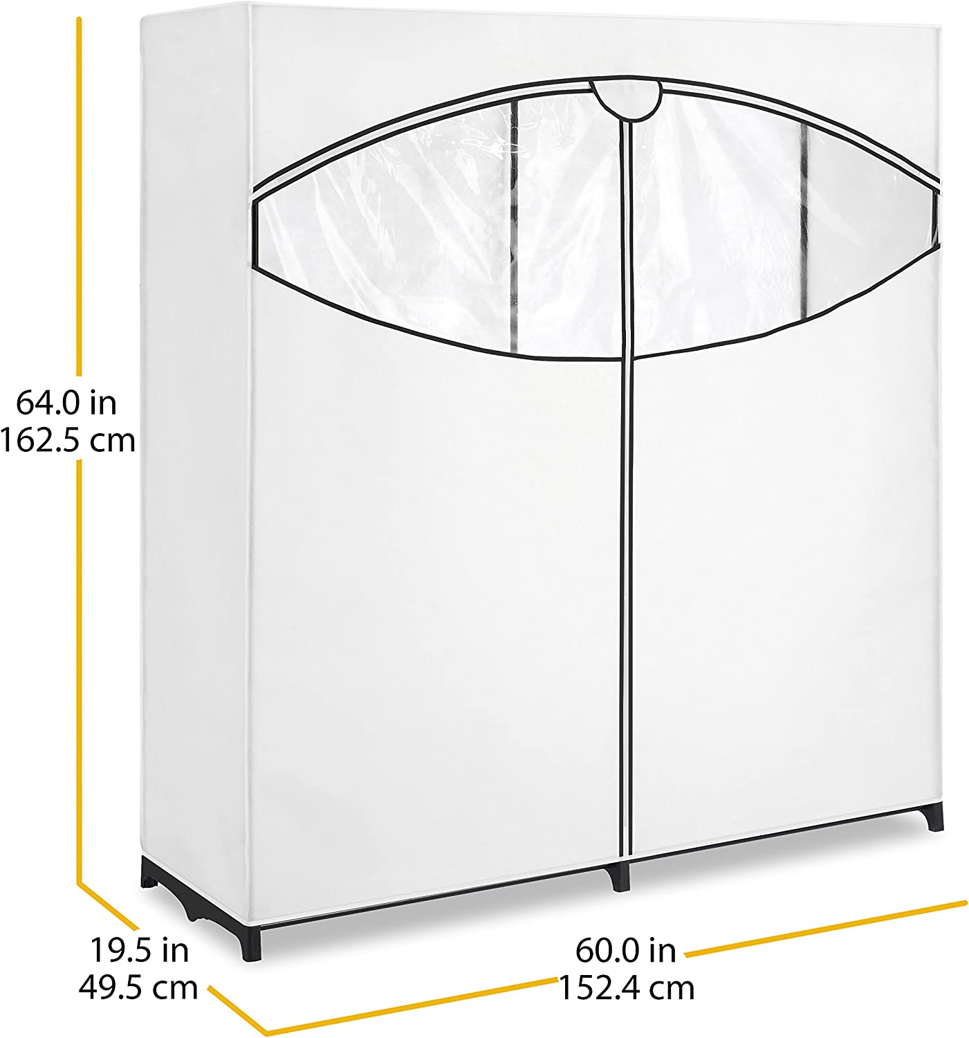 Whitmor Extra-Wide Clothes Closet, 60” with, White Cover