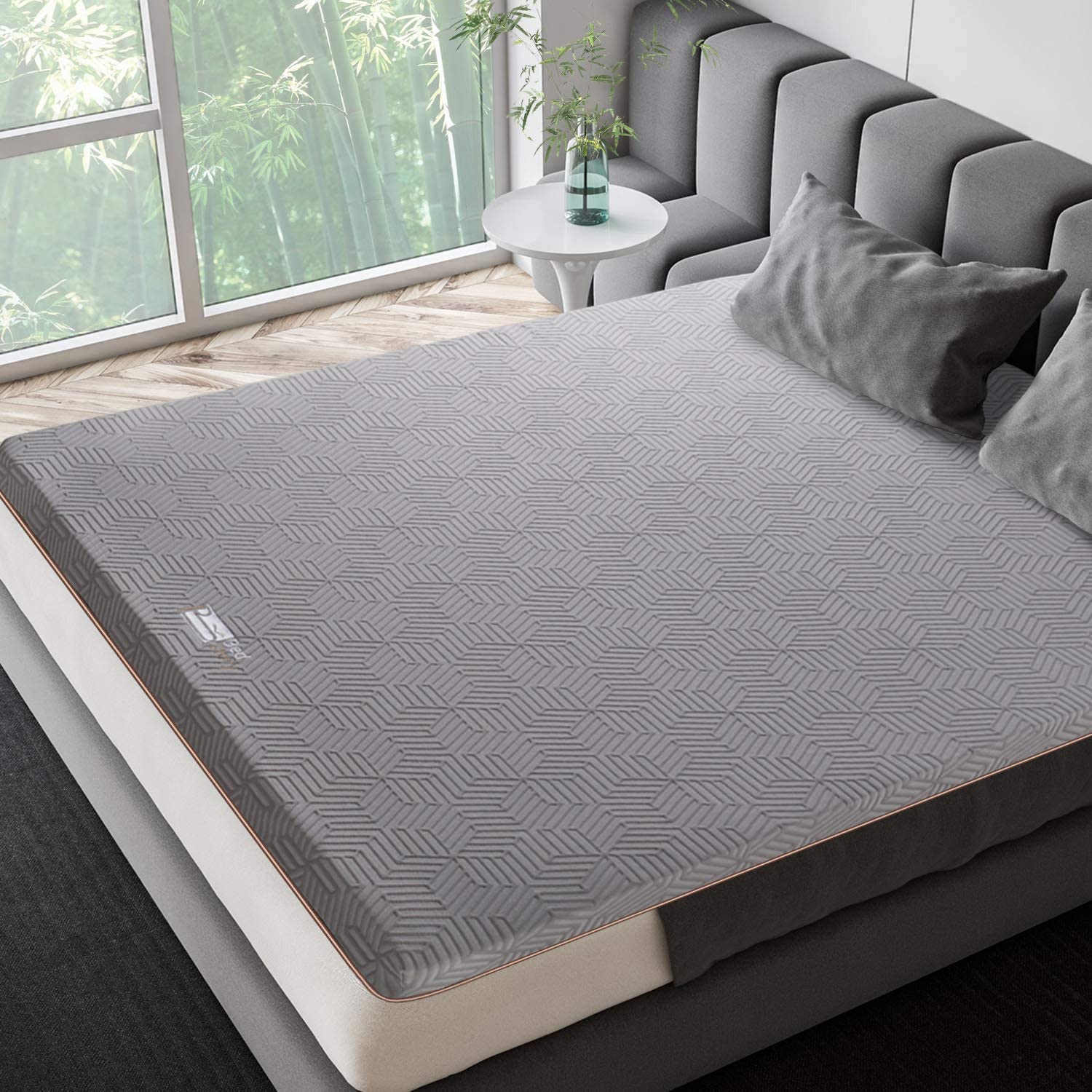 BedStory 3 Inch Memory Foam Mattress Topper Twin, Gel & Bamboo Charcoal Infused Bed Toppers, Foam Mattress Pad with Breathable Removable Cover, High-Density Memory Foam
