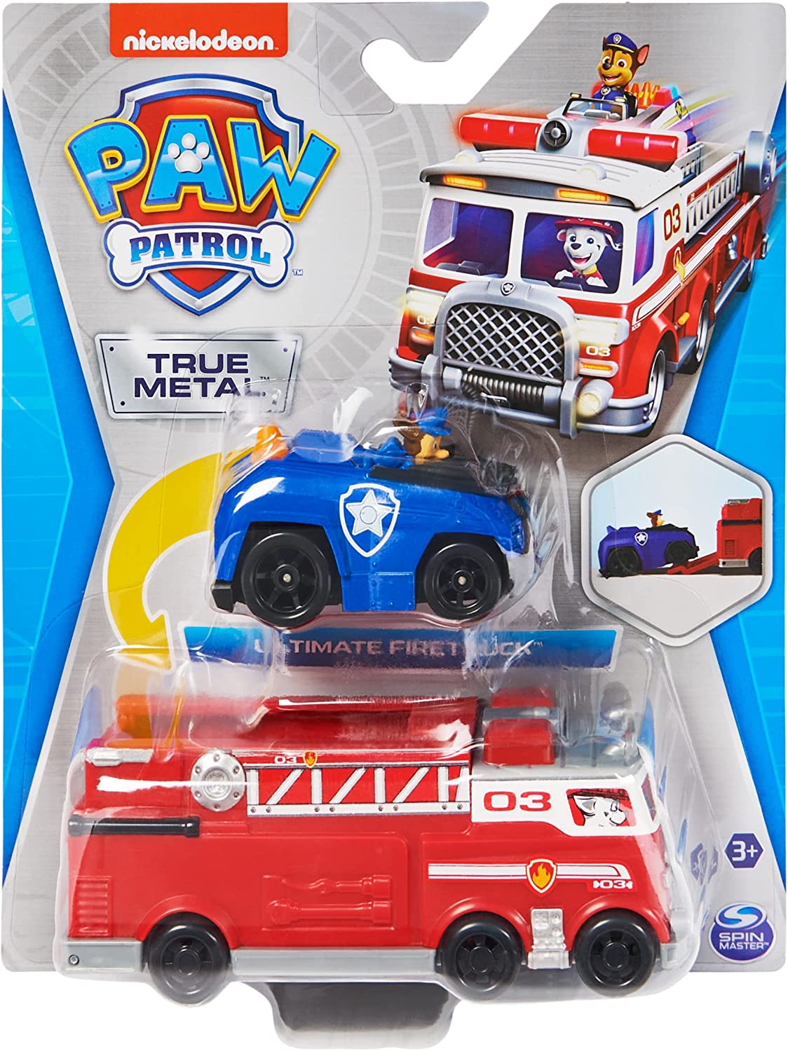 True Metal PAW Patroller Die-Cast Team Vehicle with 1:55 Scale Ryder ATV Toy Car, Kids Toys for Ages 3 and up, (Set of 2)