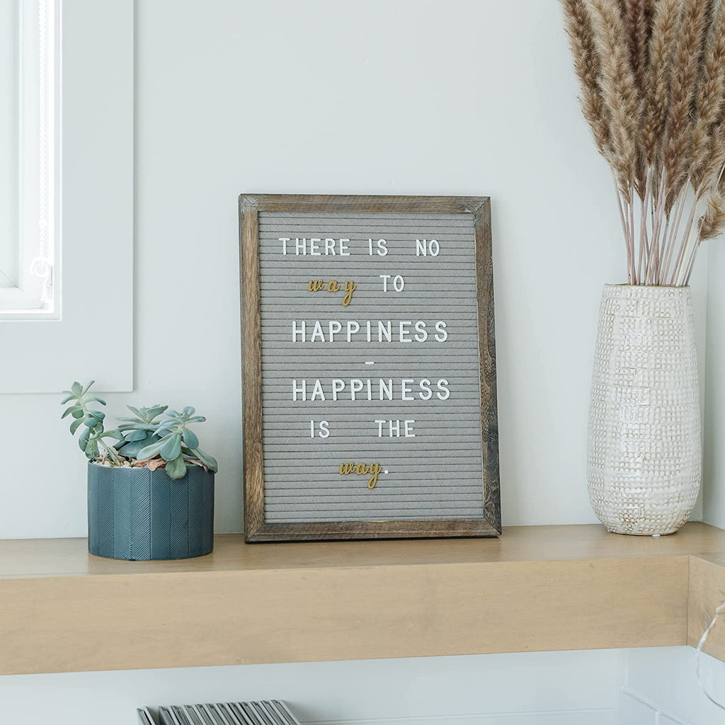 850 Letters And Symbols Large Black Felt Letter Board - 24x30 Inch Changeable Sign With 850 Letters | Dark Wood Frame Changeable Sign Board - View #5