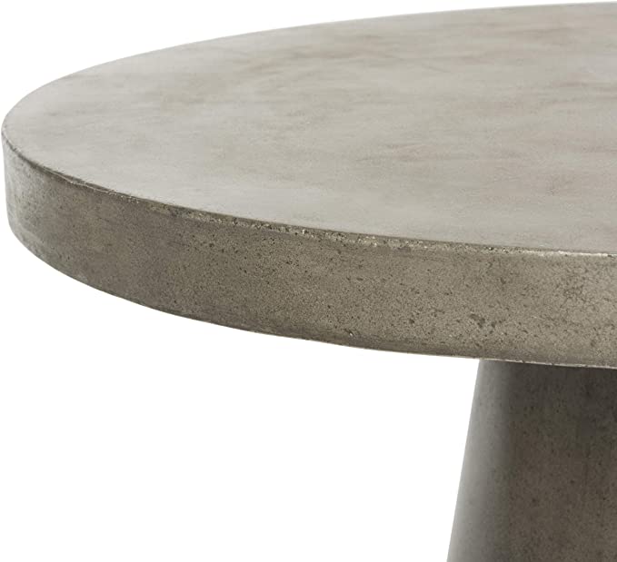 Collection Delfia Dark Grey Indoor/Outdoor Modern Concrete Round 27.56" Coffee Table