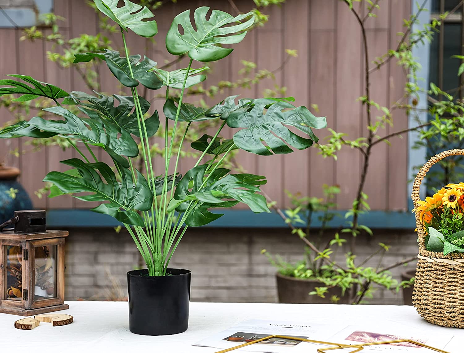 28" Large Fake Plants Artificial Palm Tree in Pot for Indoor and Outdoor Home Office Decor