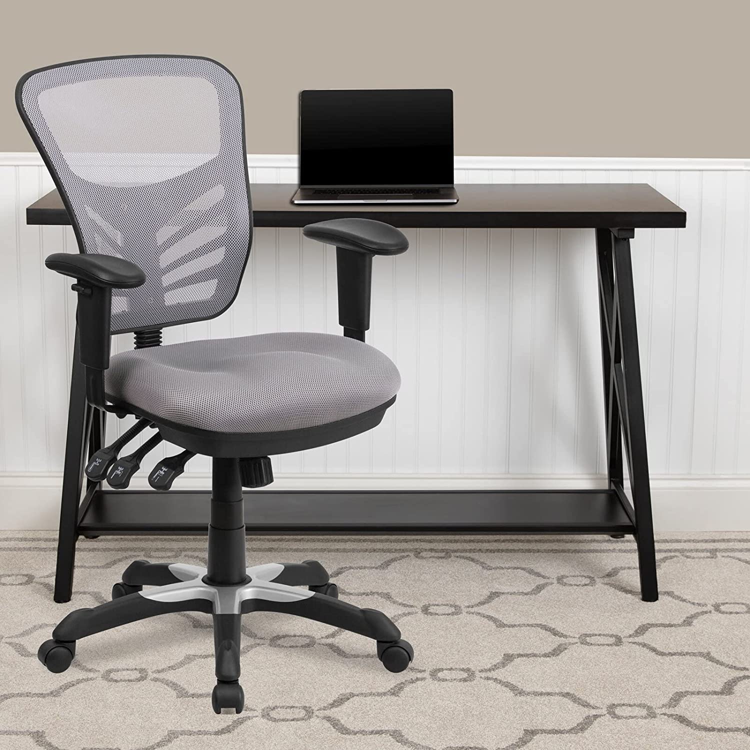 Billups Ergonomic Mesh Task Chair, Ergonomic, Back Height Adjustment Knob Positions The Lumbar Support to Reduce Back Pain