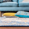 Madison Collection 12' x 15' Blue / Light Blue MAD473M Boho Chic Medallion Distressed Non-Shedding Living Room Bedroom Dining Home Office Area Rug