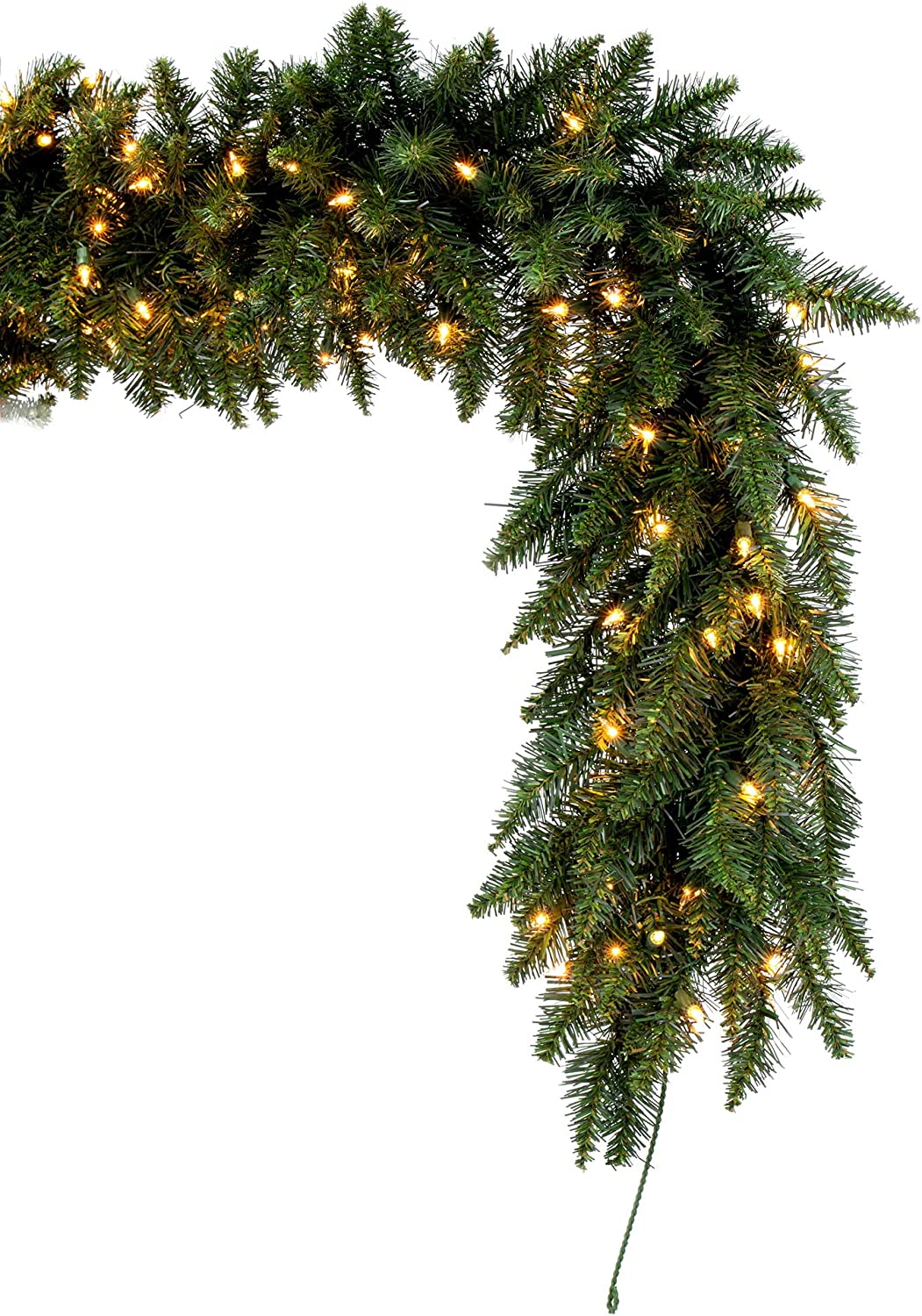 9' Camdon Fir Artificial Christmas Garland, Clear Dura-lit Incandescent Mini Lights - Faux Holiday Garland - Indoor Seasonal Home Decor