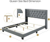 Bardy Upholstered Tufted Bed, Gray - Queen (#K6573)