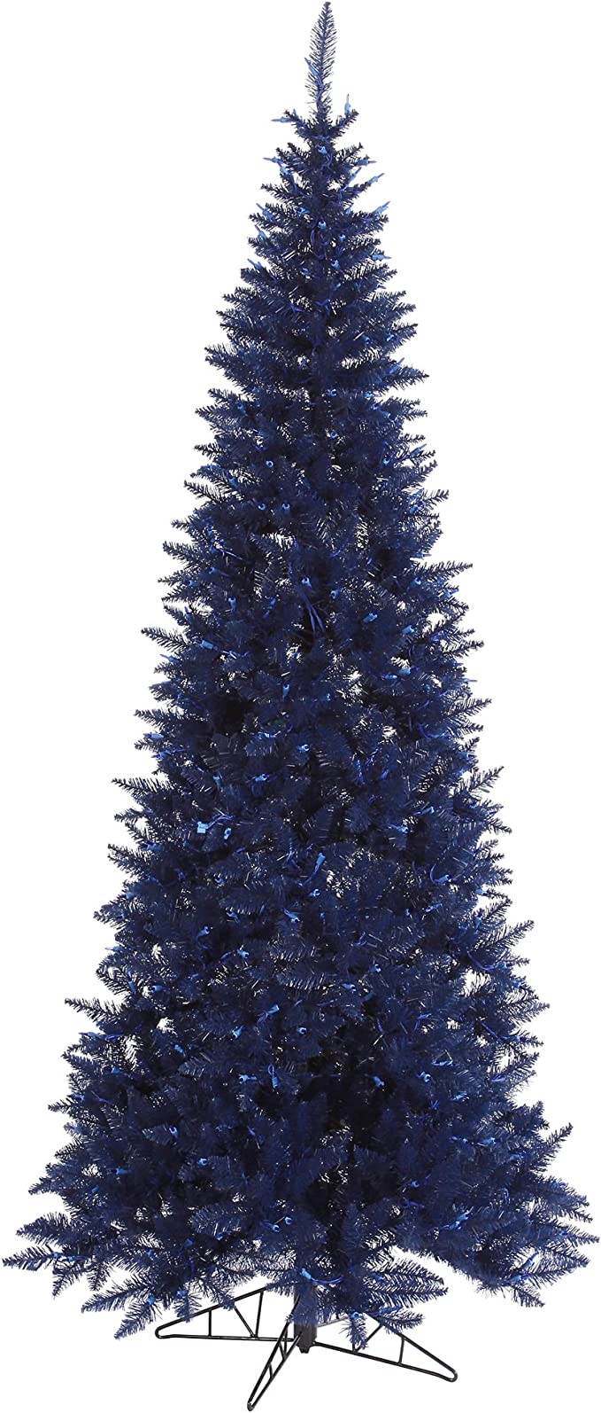 4.5' Navy Blue Fir Slim Artificial Christmas Tree Unlit, Seasonal Indoor Home Decor