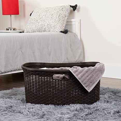 Basket Collection, Laundry Basket, 40 Liter (10kg/22lbs) Capacity, Cut Out Handles, Ventilated, Set of 2, Brown