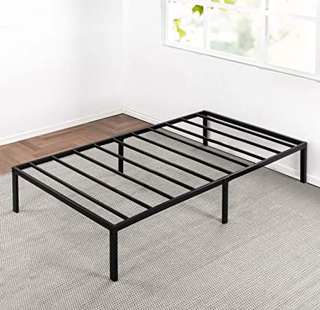 14 Inch Metal Platform Bed, Heavy Duty Steel Slats, No Box Spring Needed, Easy Assembly, Black, Twin XL