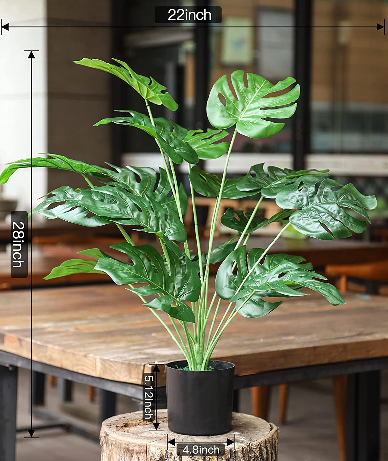 28" Large Fake Plants Artificial Palm Tree in Pot for Indoor and Outdoor Home Office Decor
