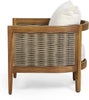 Burchett Teak Brown Removable Cushions Wood Outdoor Lounge Chair with White Cushion