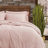 3 Piece Queen Duvet and Sham Set Quick Drying, Breathable Cotton Linen Blend Blush
