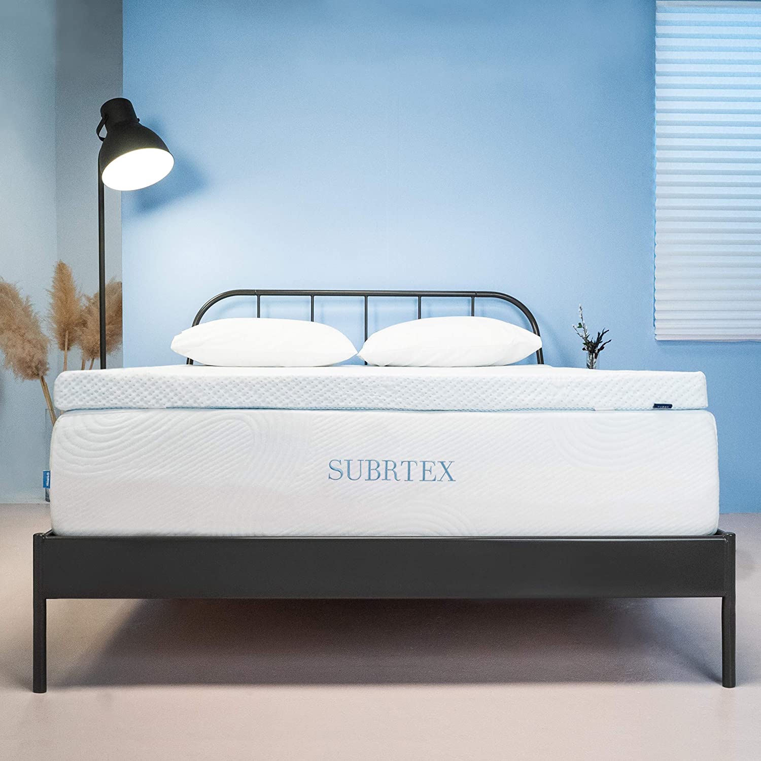 2 Inch Gel-Infused Memory Foam Bed Mattress Topper High Density Cooling Pad Removable Fitted Bamboo Cover TWIN XL  KB853