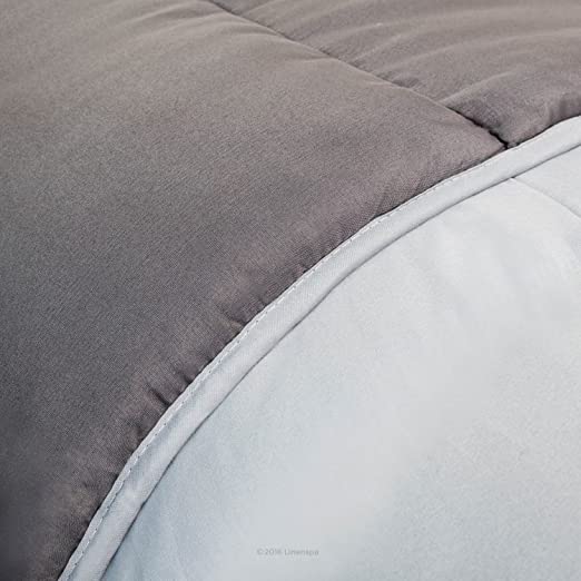 Comforter Duvet Insert Cal King Stone/Charcoal Down Alternative All Season Microfiber-Cal King Size - Box Stitched