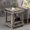 MyGift Rustic Torched Wood 2-Tier Accent End Table (AS IS)