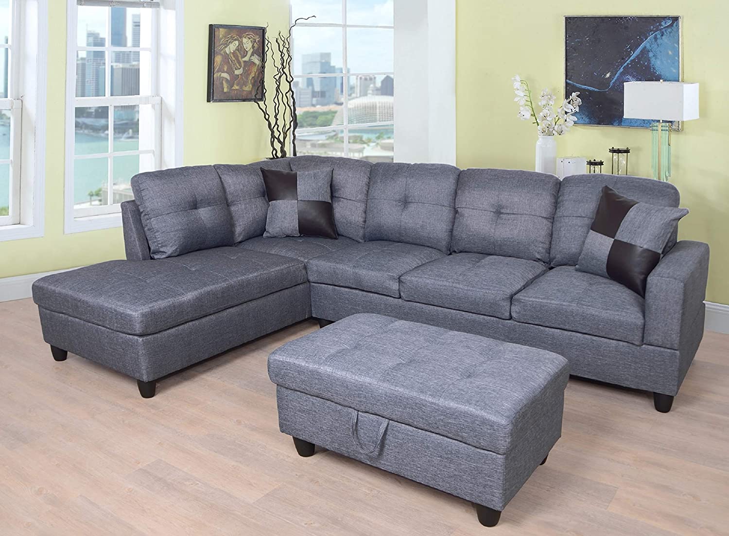 Beverly Ottoman, Grey