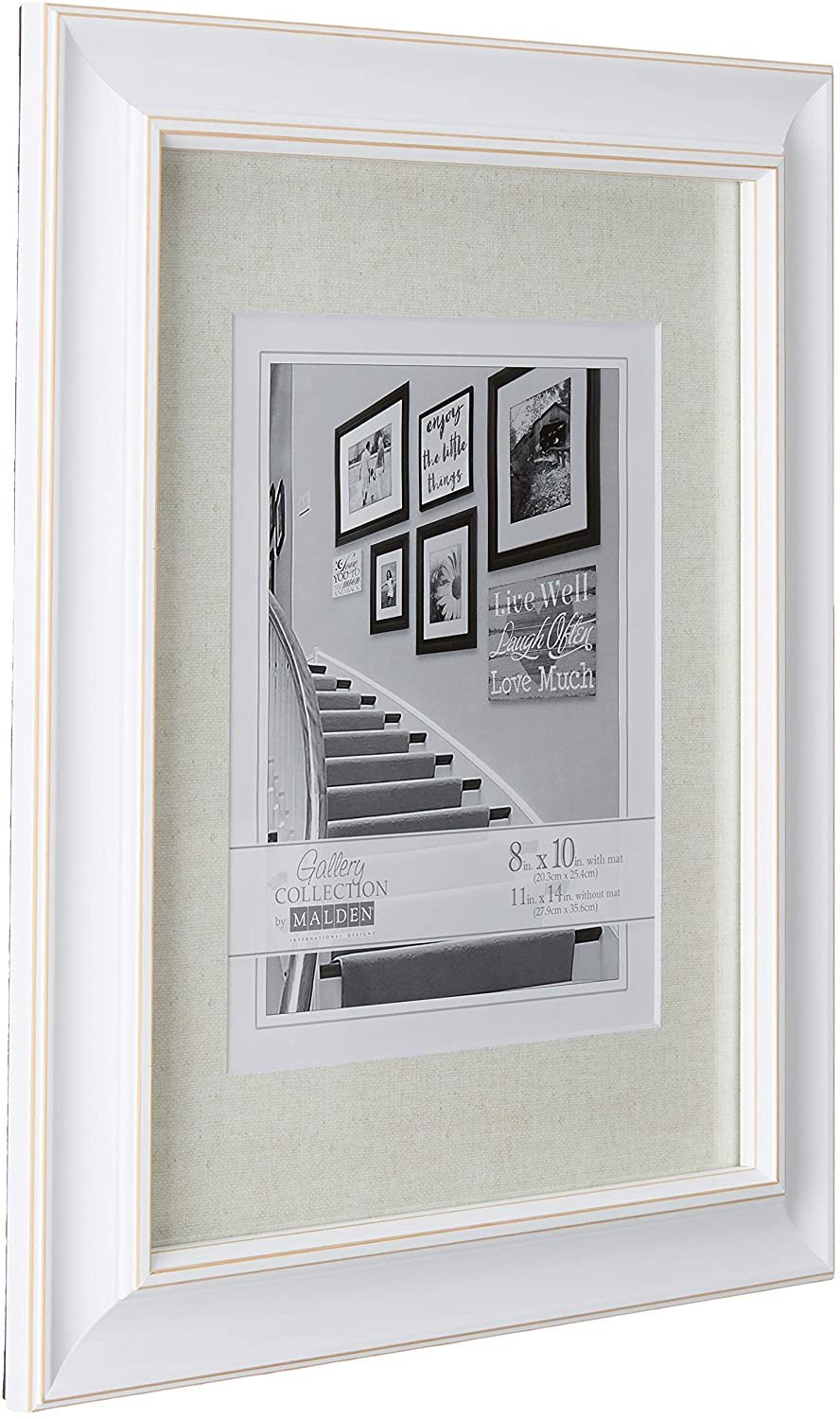 Barnside Portrait Gallery Textured Mat Picture Frame, 8x10/11x14, White