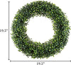 19.5-Inch Artificial Boxwood Wreath for Front Door Home Decor
