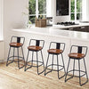 Bar Stools Industrial Metal bar Stools Counter Height Stools Dining Chair Set of 2 (Low Back Swivel Black with Wood U4-M, 30