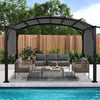 ABCCANOPY Outdoor Pergola 10'x12', Arched Patio Gazebo with Retractable Sun Shade, Dark Gray