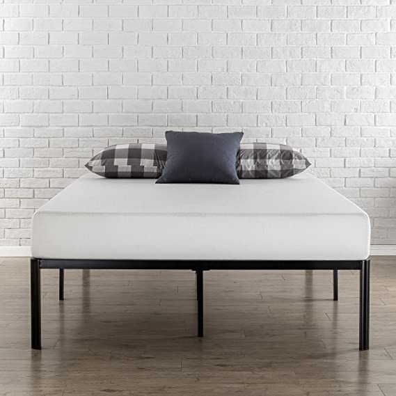 16 Inch Metal Platform Bed Frame / Steel Slat Support / No Box Spring Needed / Easy Assembly, King
