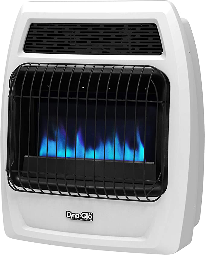 20,000 BTU Liquid Propane Blue Flame Thermostatic Vent Free Wall Heater, White