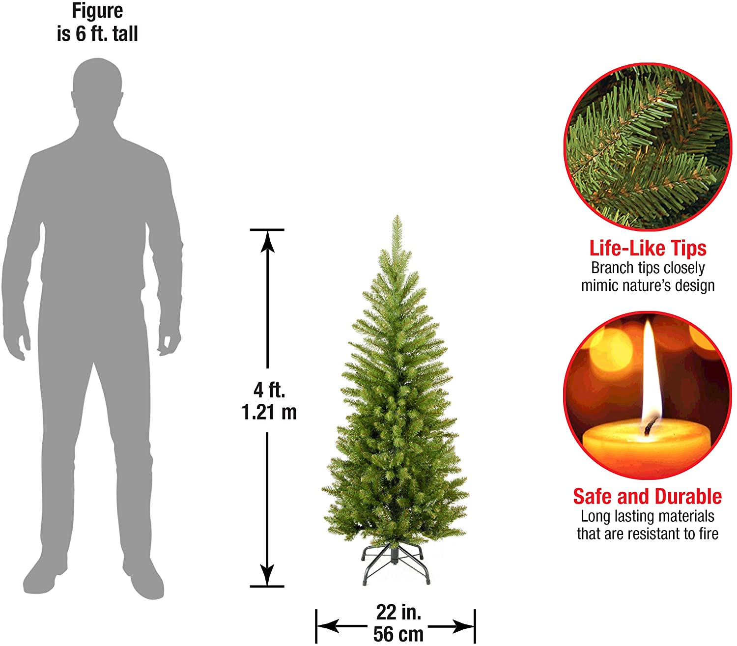 4' Kingswood Fir Pencil Artificial Christmas Tree (#K6808)