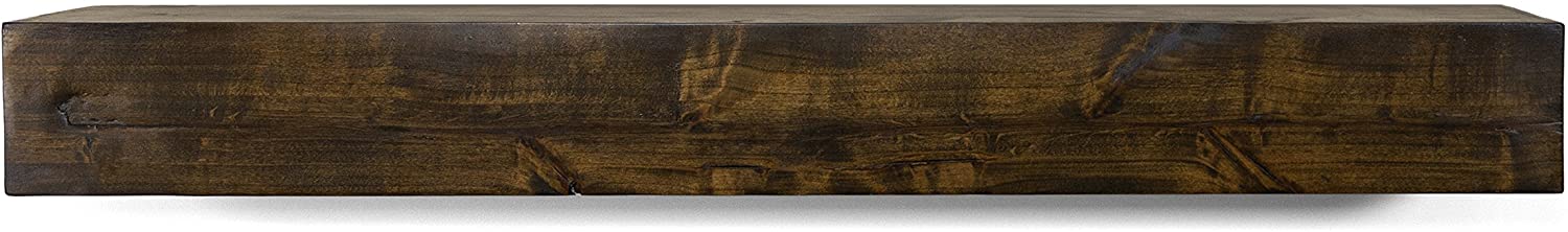 Dogberry Collections Modern Farmhouse Mantel Shelf, 72", Dark Chocolate