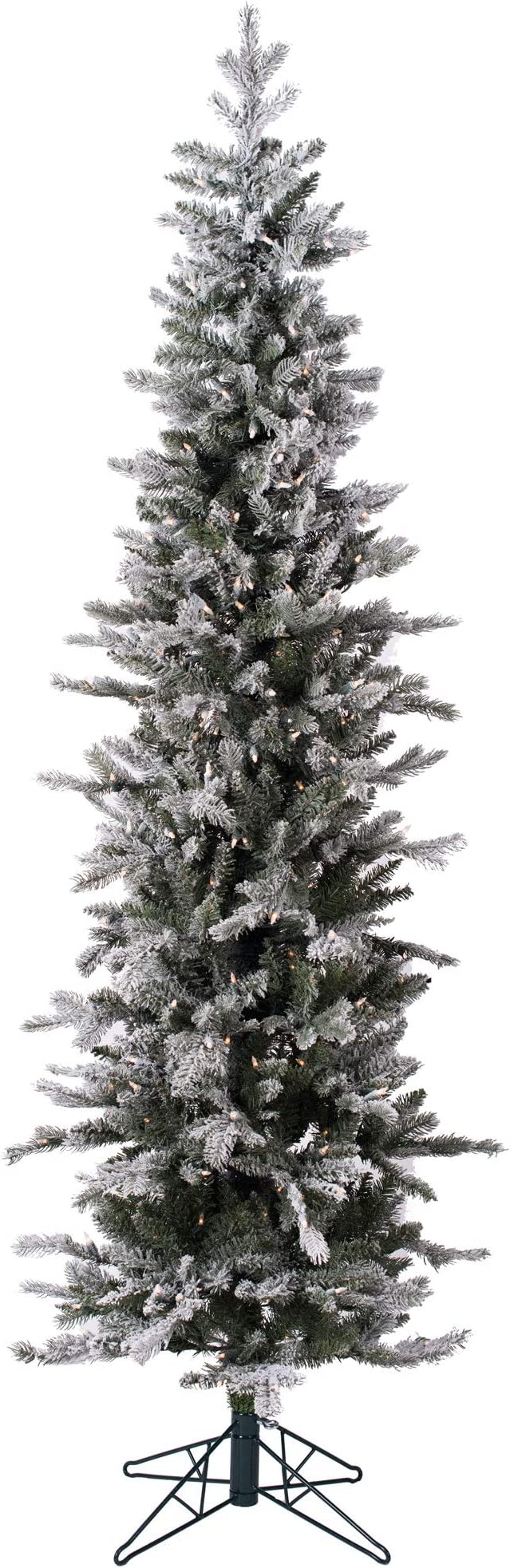 7' Frosted Glitter Tannenbaum Pine Artificial Christmas Tree, Clear Dura-Lit® Lights - Faux Glitter Pine Christmas Tree - Seasonal Indoor Home Decor