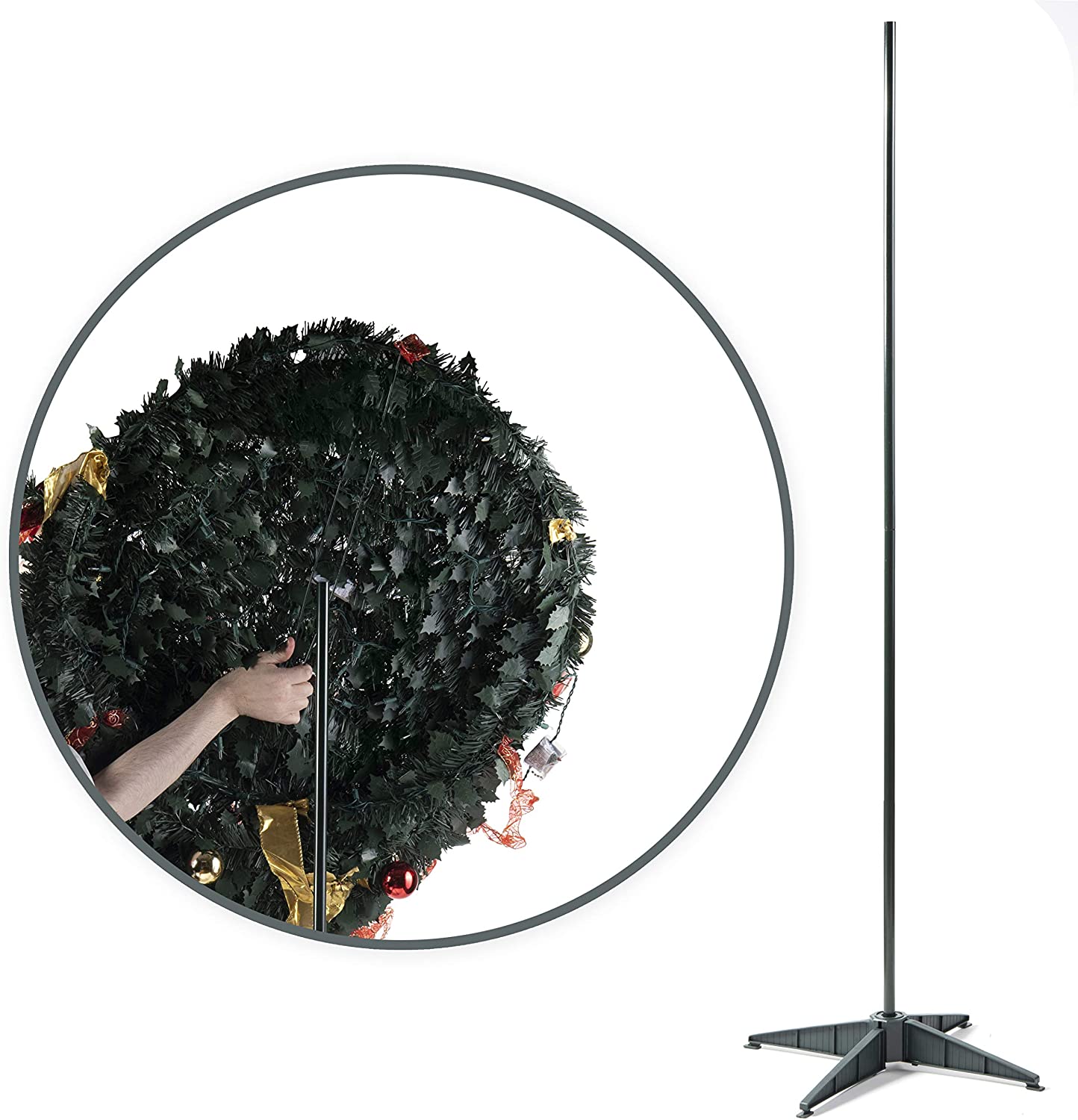6 Ft Pre-Lit Pre-Decorated Christmas Tree Easy Assembly Pull Up Pop Out Christmas Tree with Decorations, 350 Warm Lights, and Stand