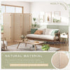 6 Panel Bamboo Room Dividers, Folding Room Divider Privacy Screens, Room Separating Wall Dividers, Natural Room Partition, Freestanding