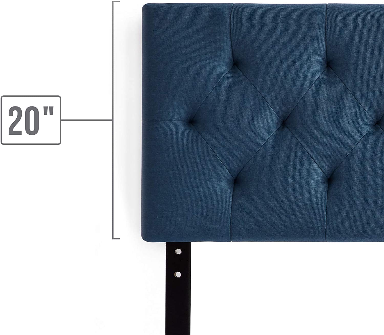 LUCID Mid-Rise Upholstered Headboard-Adjustable Height from 34” to 46”, King/Cal King, Cobalt