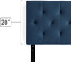 LUCID Mid-Rise Upholstered Headboard-Adjustable Height from 34” to 46”, King/Cal King, Cobalt