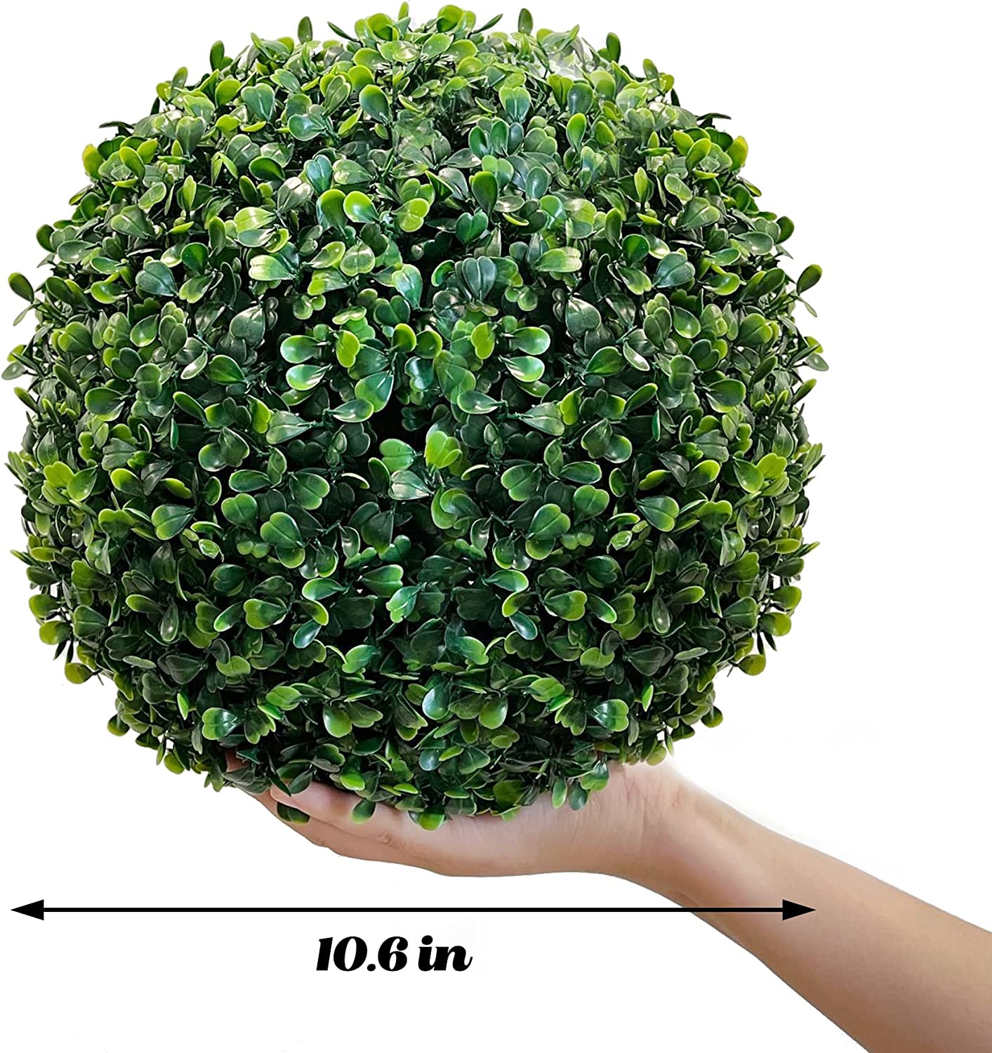 2 PCS 10 inch 4 Layers Artificial Plant Topiary Ball Faux Boxwood Decorative Balls for Backyard, Balcony,Garden, Wedding and Home Décor (10 inch)