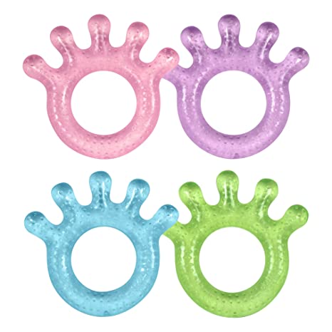 Cooling Teether| Soothes gums & promotes healthy oral development |Safer plastic filled with sterilized water,Chill for extra relief,Textured surface to massage gums, (Pack of 6)