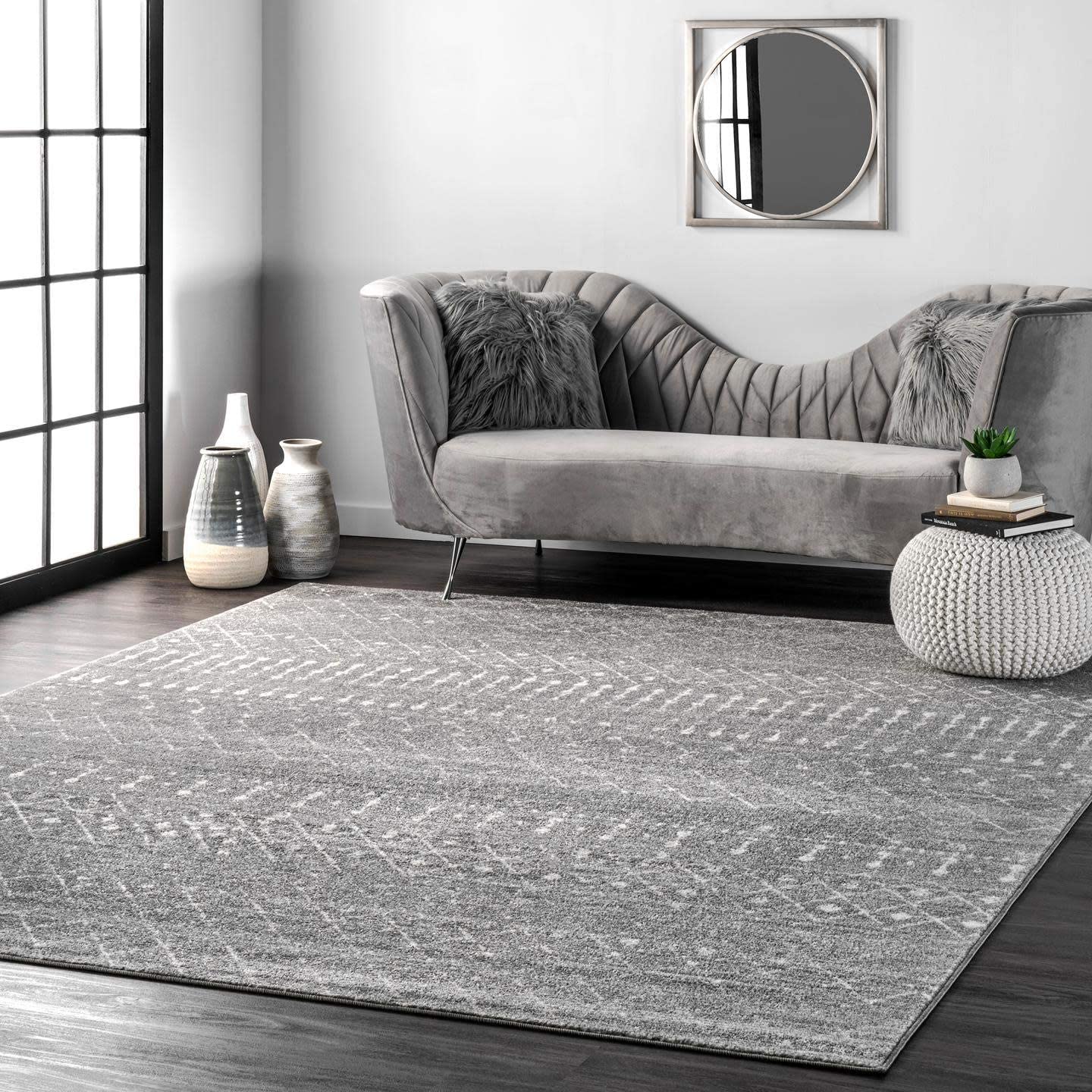 nuLOOM Moroccan Blythe Area Rug, 6' 7" x 9', Dark Grey