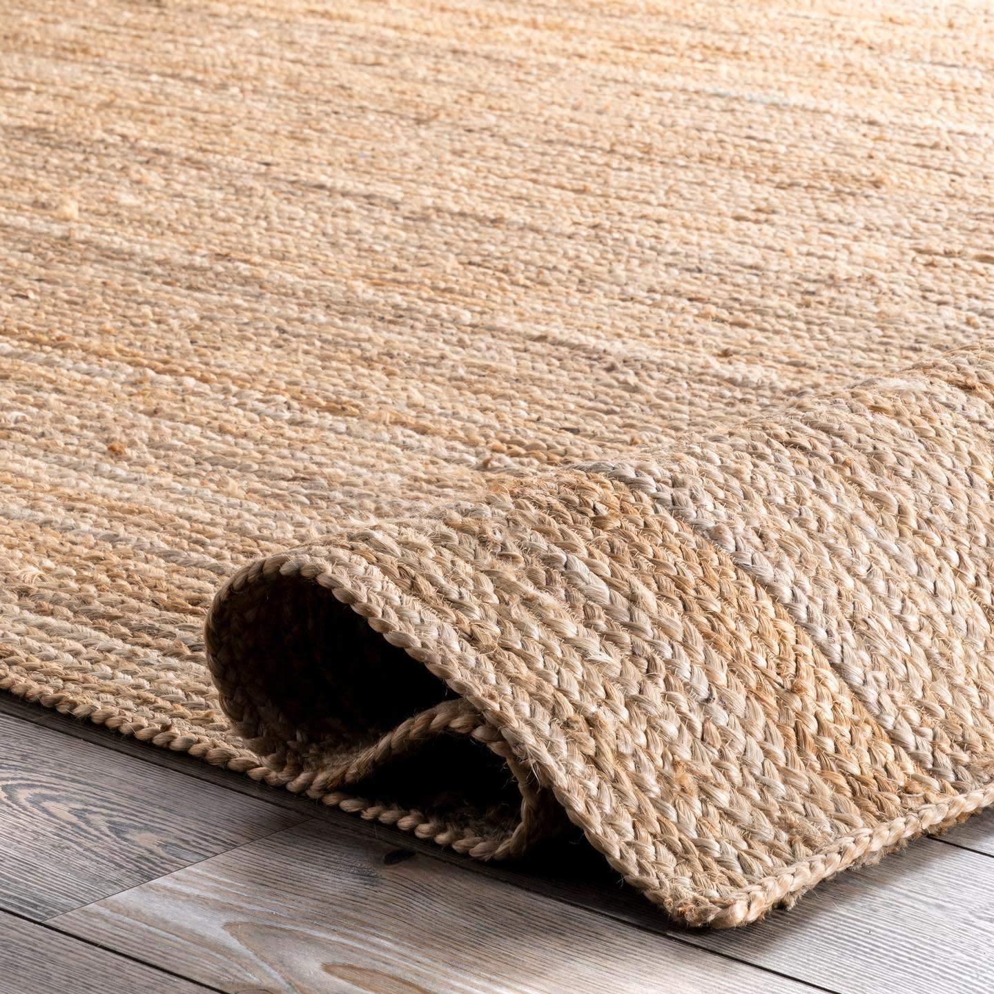 nuLOOM Rigo Hand Woven Farmhouse Jute Area Rug, 8' x 10', Natural KRUG289-P12