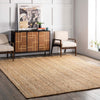 nuLOOM Rigo Hand Woven Farmhouse Jute Area Rug, 8' x 10', Natural KRUG289-P12
