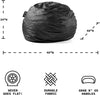 Big Joe Fuf Foam Filled Bean Bag Chair, Large, Black