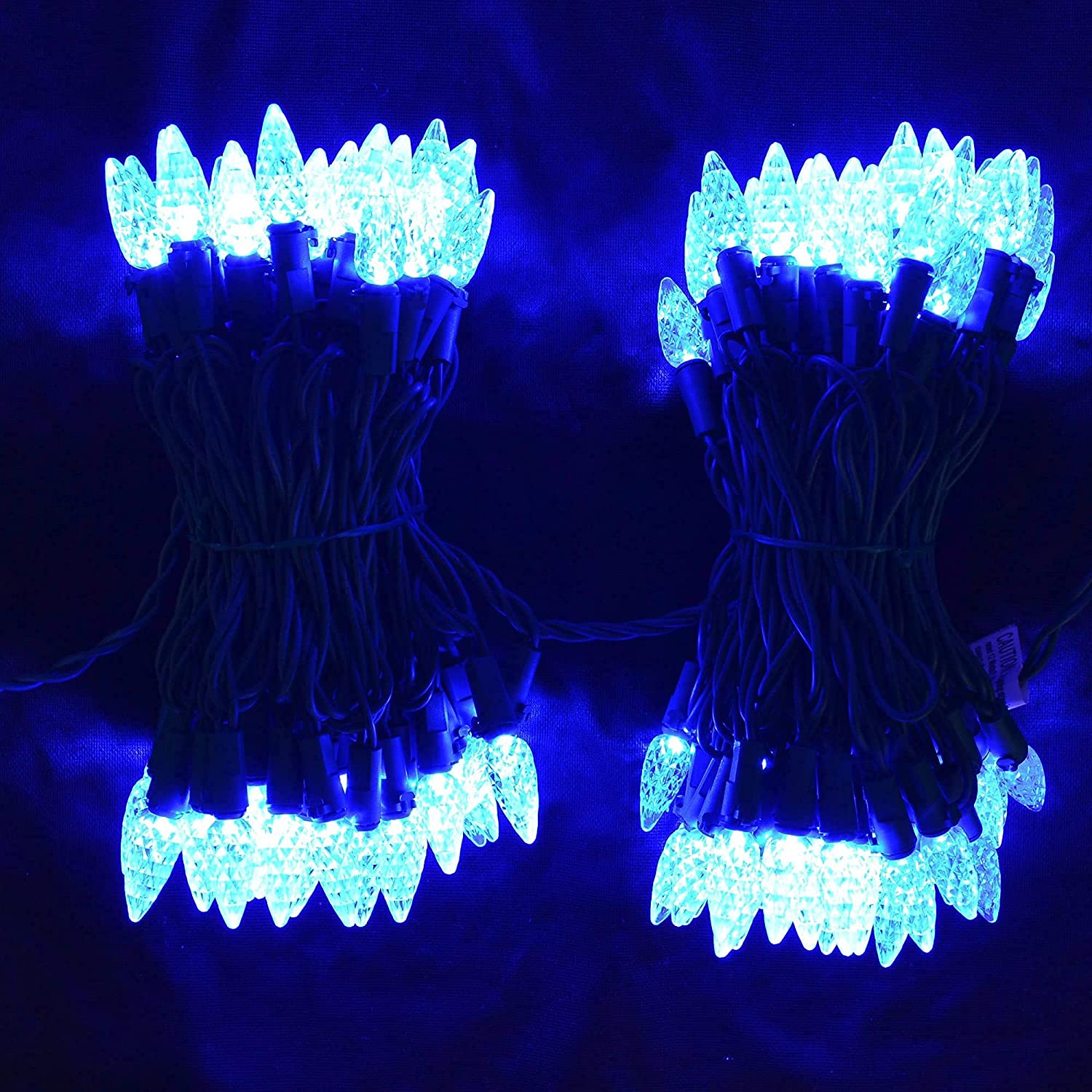 100 LED C6 Christmas String Lights, 34.1FT Fairy Lights for Indoor and Outdoor, Holiday Christmas Tree Wedding Party Bedroom Decorations (Blue)