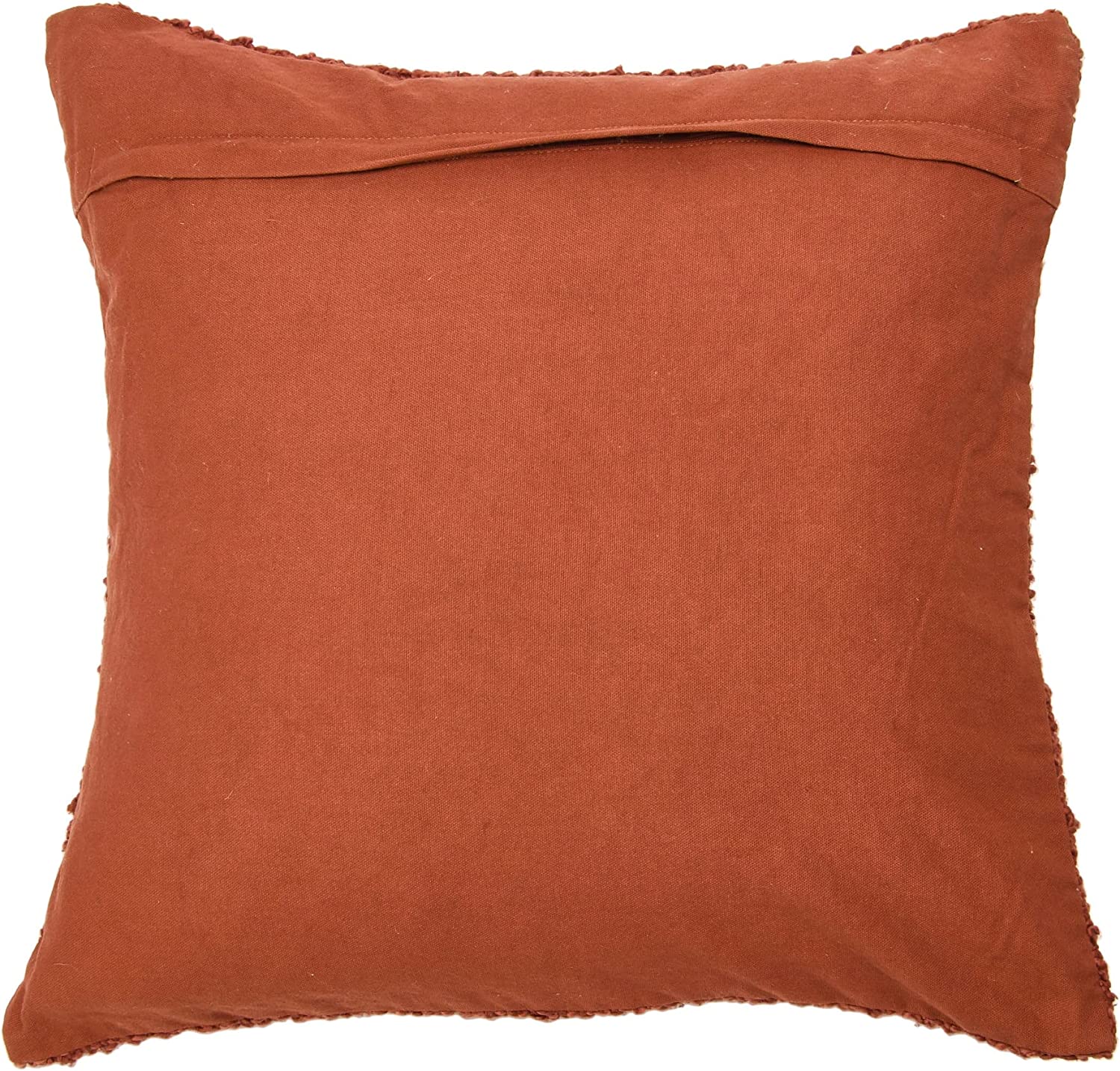 20" Square Cotton Decorative Pillow Case, Rust, (Set of 2)