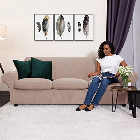 3 Pieces Stretch Loveseat Sofa Cover